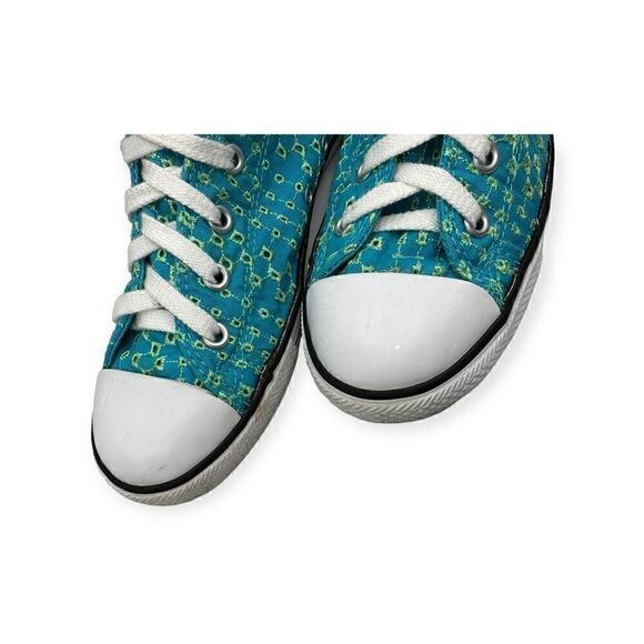 Converse All Star Sneakers blue/green Embroidered Eyelet Shoes women’s size 7 - Picture 3 of 12